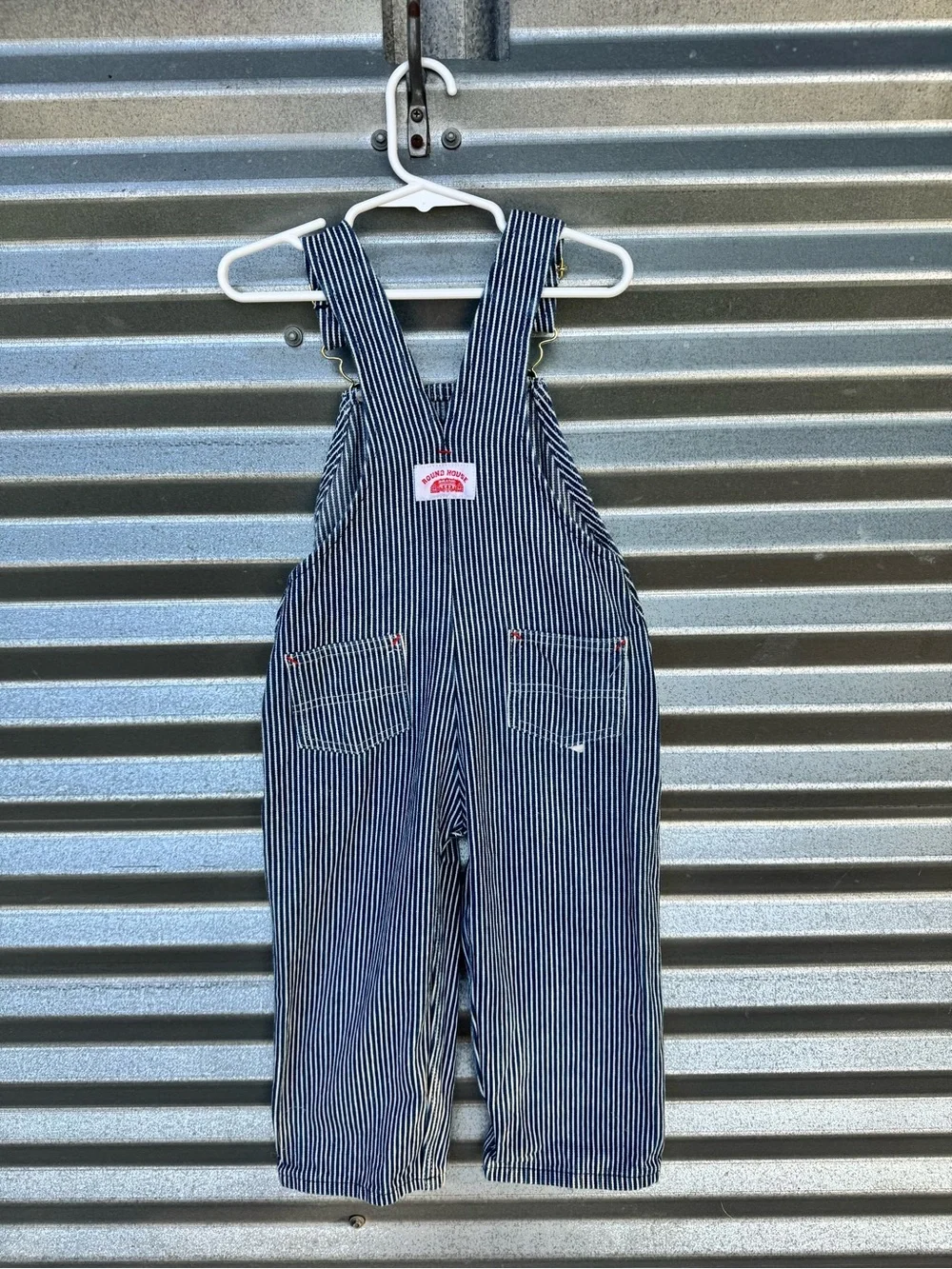 Kids Navy Stripe Overalls